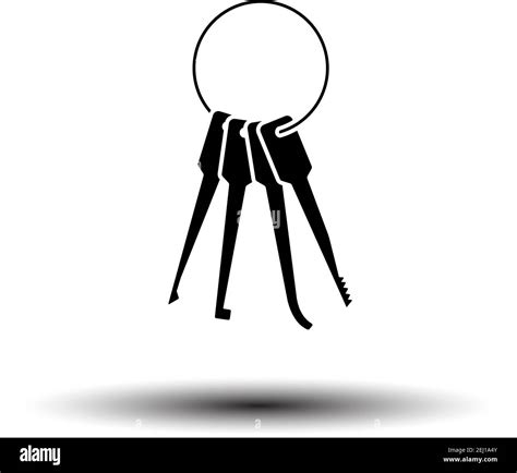 Lockpick Icon Black On White Background With Shadow Vector