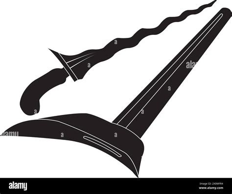 Keris Traditional Weapon From Indonesia In Flat Illustration Vector