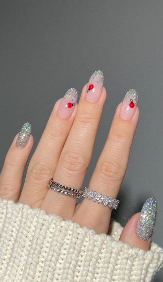 50 Festive Holiday Nail Designs And Ideas Glitter Tip Christmas Nails