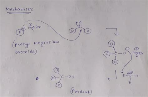 Solved Write A Mechanism For The Grignard Reaction Of Benzophenone