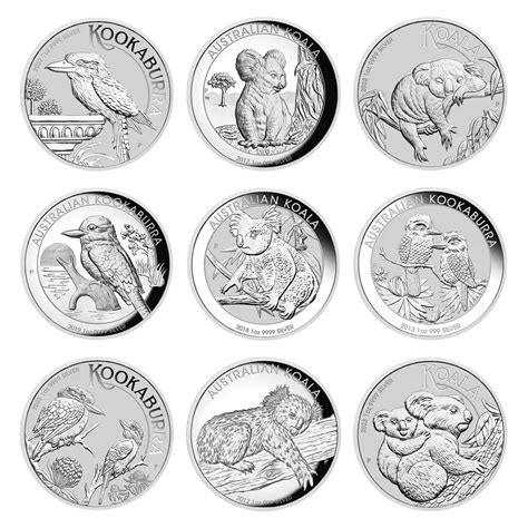 X Oz Silver Coin Kooka Koala Various Years Perth Mint Ainslie