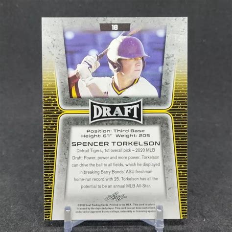 Carte Spencer Torkelson Leaf Draft Rookie Xrc Detroit Tigers