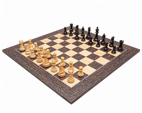 Classic Staunton Tiger Ebony and Black Chess Set (RCPB526)