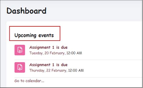 Viewing The Dashboard On Moodle Online Learning Support