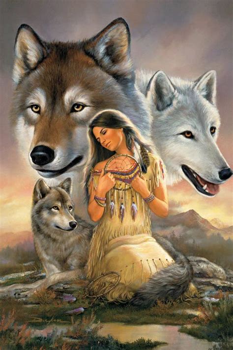 Native American Wolf Drawings