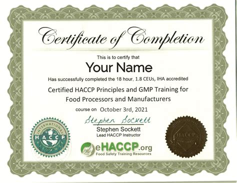 Haccp Principles And Gmps For Food Processors And Manufacturers