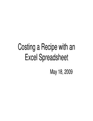 Fillable Online Costing A Recipe With An Fax Email Print Pdffiller