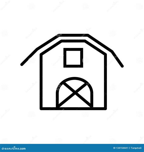 Barn Icon Vector Isolated On White Background Barn Sign Line Or