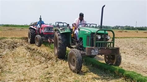 Mahindra Arjun Ultra 1 555 Di Tractor Stuck In Mud Rescue By John Deere