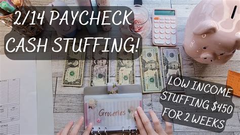 February Paycheck Cash Stuffing Budget For Beginners Low Income Cash