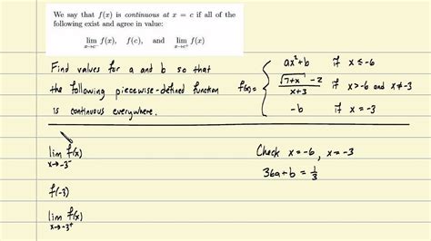 Calculus Example Of How To Make A Function Continuous Everywhere Mov