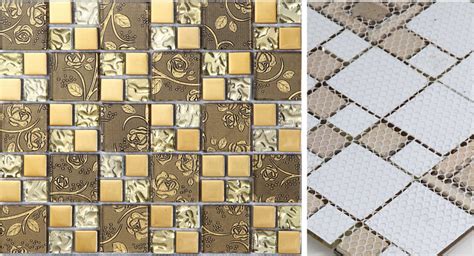 Gold Items Crystal Glass Mosaic Tile Wall Backsplashes Tiles Bedroom