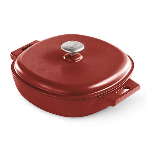 Enameled Cast Iron Skillet With Lid Red Shop Pampered Chef Canada Site