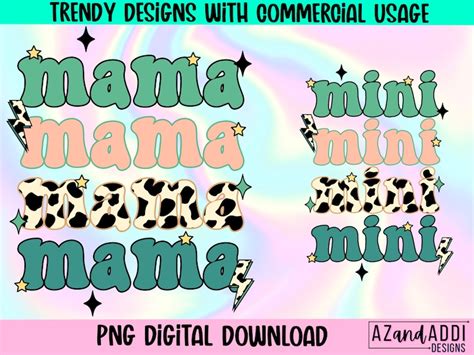 Western Matching Mama And Mini Png Sublimation Design Etsy