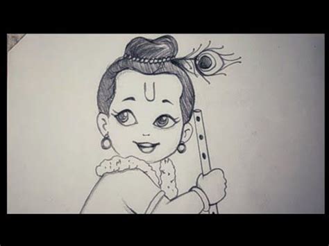 simple shading Baal Krishna Pencil drawing || Lord Krishna Janmashtami drawing - YouTube Lord ...