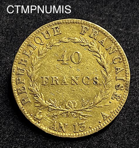 Monnaie Republique Francs Or Napoleon Empereur An A Paris Ctmp