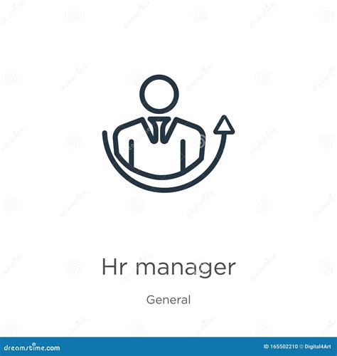 Hr Manager Icon Thin Linear Hr Manager Outline Icon Isolated On White