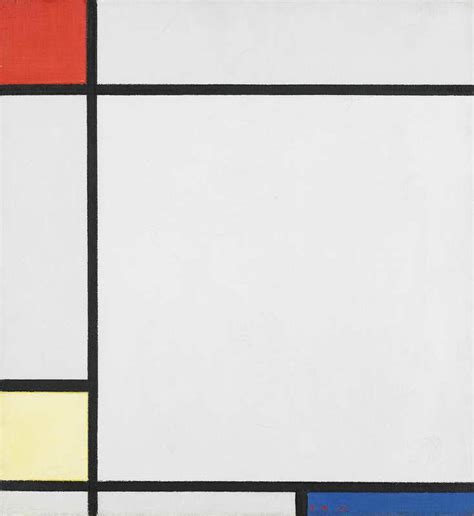 Fotomural De Piet Mondrian Composici N Con Rojo Amarillo Y Azul