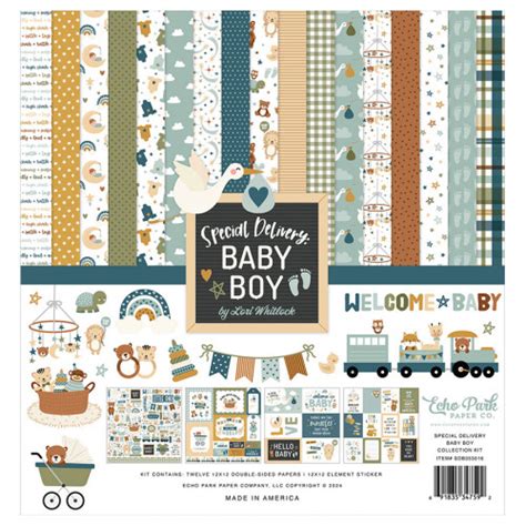 Ecial Delivery Baby Boy Collection Kit Scrapmalin