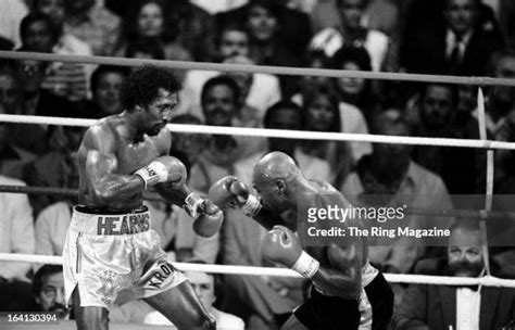 Thomas Hearns Moves To Block The Punches By Marvin Hagler During The