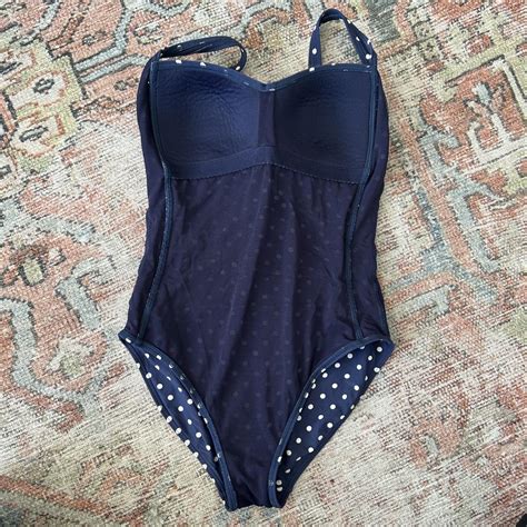 Vintage Retro Blue Polka Dot One Piece 💛 Beautiful Depop