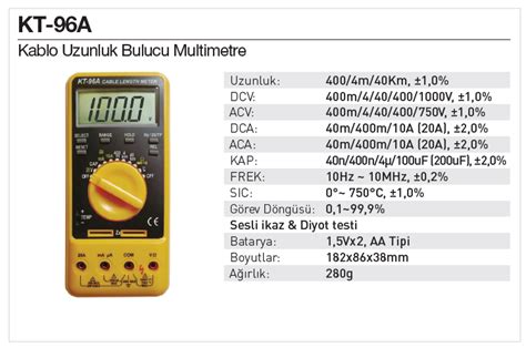 Mastech Kt A Kablo Uzunluk Bulucu Multimetre Fiyat