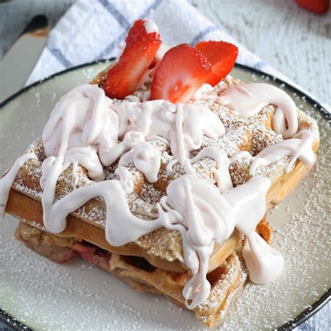 Strawberry Waffles with Strawberry Whipped Cream - A Night Owl Blog