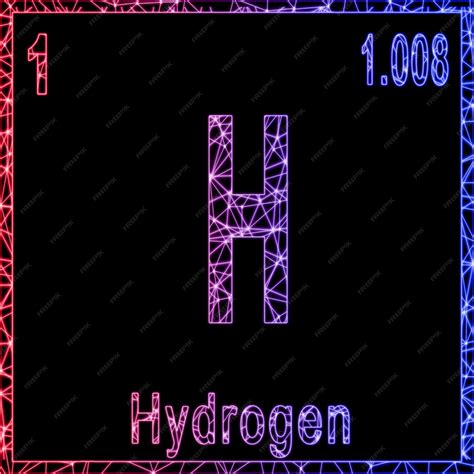 Premium Photo Hydrogen Chemical Element Sign With Atomic Number And Atomic Weight