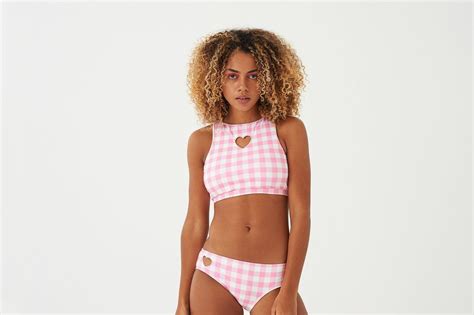 Lazy Oaf Heart Hole Bikini Top Sports Shape Bikini Top Full Lining