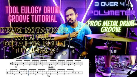 Drum Groove 19 Tool Eulogy Drum Tutorial 3 Over 4 Polymeter Prog Metal Drum Groove With