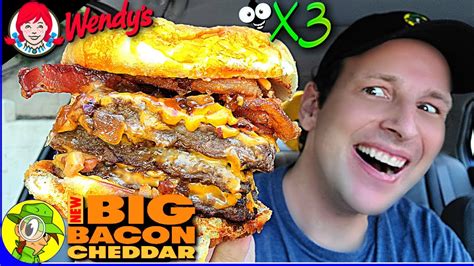 Wendy S Big Bacon Cheddar Triple Cheeseburger Review Peep This