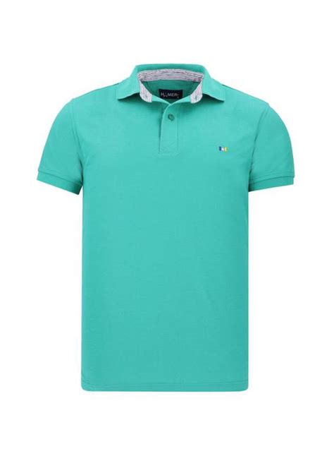 Camiseta Tipo Polo Para Hombre Hamer Bordada Verde Menta L Verde