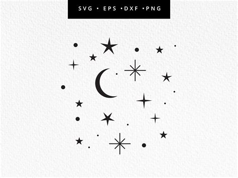 Papercraft Stars Svg Celestial Cut Files For Cricut Dxf Svg Boho The