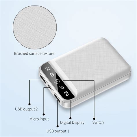 Floveme Mah Power Bank Dual Usb Output Charger For Iphone