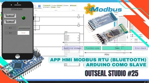 Outseal Studio Cap 25 App HMI Modbus RTU Con Un Arduino Nano Por