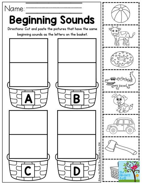 Beginning Sounds Cut And Paste