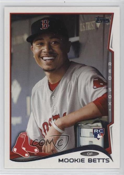 2014 Topps Update SP Photo Variation Mookie Betts Smiling In Dugout