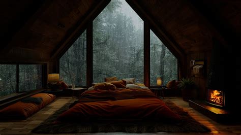 Serene Rain And Comforting Fireplace Calming Ambiance For Stress