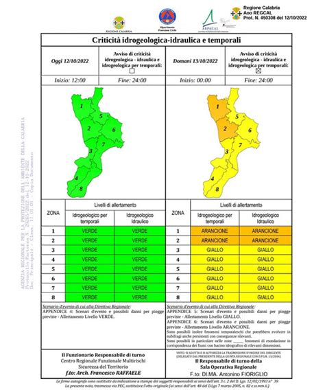 Maltempo Allerta Arancione E Gialla In Calabria Attesi Temporali Con