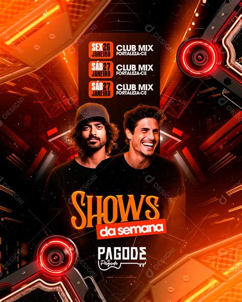 Flyer Shows da semana Pagode do Pagode Social Media PSD Editável