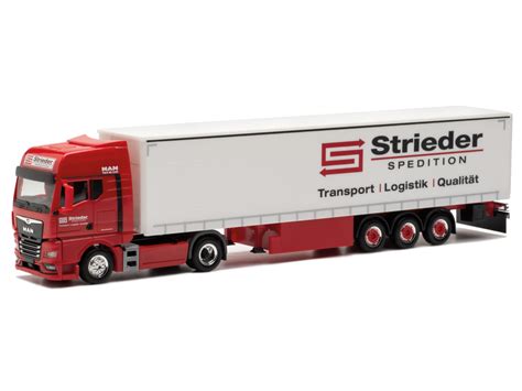 Herpa H Lkw Man Tgx Gx Gardinenplanen Sattelzug Strieder