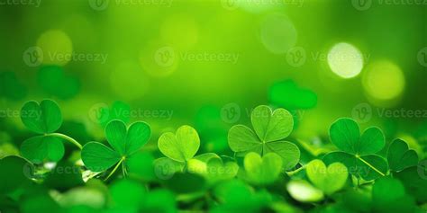 Ai Generated Clover Shamrocks Golden Coins And Bokeh Festive Image