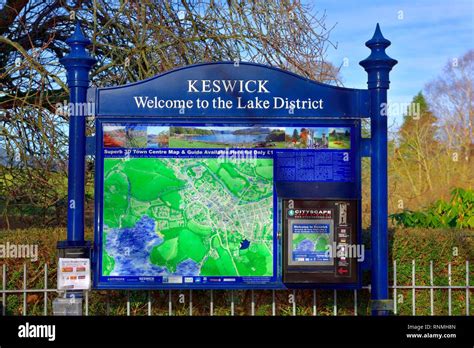 Keswick Tourist Information Map Stock Photo Alamy