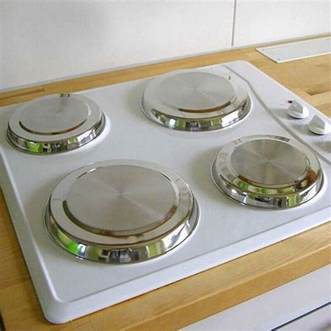 4Pcs Round Stainless Steel Electric Stove Top Burner Cooker Protection