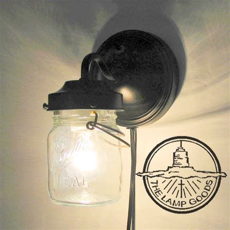 Plug In Mason Jar Wall Sconce Light Farmhouse Flush Mount