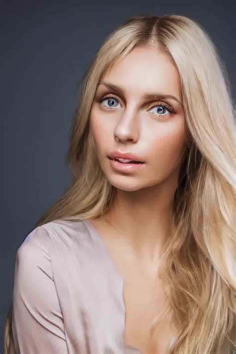 Head Shot Photo Of A Olive Skinned Blonde Female Model Stable Diffusion
