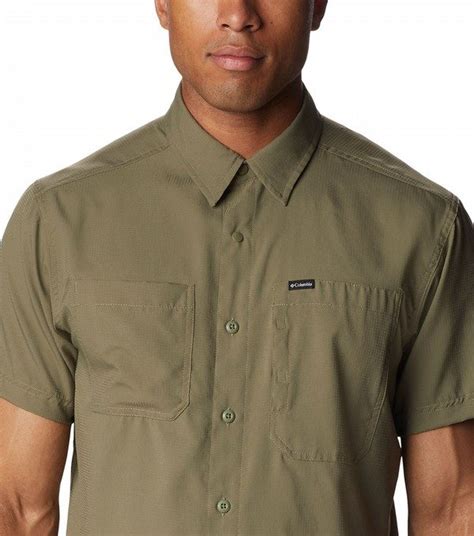 Mens Silver Ridge Utility Lite Short Sleeve Shirt Stone Green Columbia