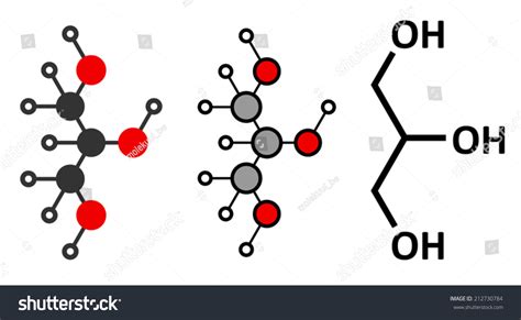 Glycerol Glycerin Molecule Produced Fat Oil Stock Vector Royalty Free 212730784 Shutterstock