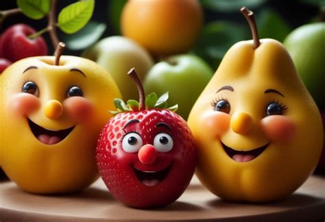 Whimsical Fruits With Winking Faces And Big Noses Stable Diffusion Online