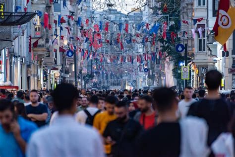 Istiklal Caddesi In Taksim Istanbul Turkey Editorial Photography